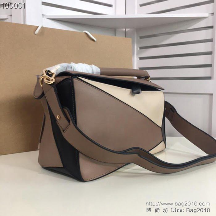 LOEWE羅意威 拼色熱銷款 puzzle bag 可折疊 牛皮手提肩背包 大小號 L0153  jdl1247